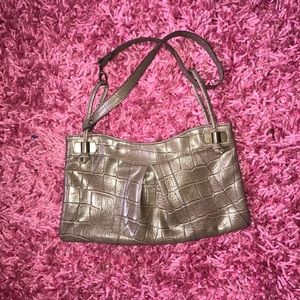Gorg taupe/grey faux croc bag